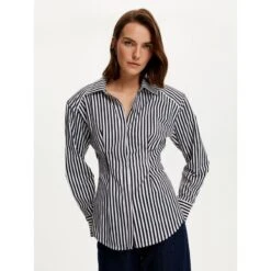 Shoulder Pad Striped Shirt -Transcend Sales shoulder pad striped shirt a09e84bcc76302f5747d911ce96c84f4