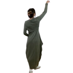 Shruglet Cropped With Long Sleeves In Khaki - Blue