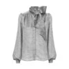 Silk Blouse In Metallic Silver