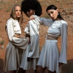 Silk Top In Champagne -Transcend Sales silk wrap skirt in white 59d413be601835c0b57ba087eabe1edb