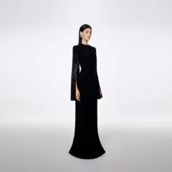 Slit-Sleeve Bodycon Dress -Transcend Sales slit sleeve bodycon dress 0dc50ec97b76ee37eb921b42b9d38382