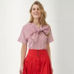 Striped Blouse With Bow 4 Striped Blouse With Bow -Transcend Sales striped blouse with bow 7098578b97da23e8963d69655c2dcca0