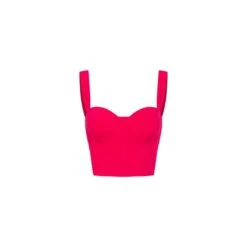 Suzen Texture Crop Top - Fuchsia Pink