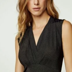 Black Faux Wrap Style Sleeveless -Transcend Sales szclv1iyfvwvyvqhfhuo