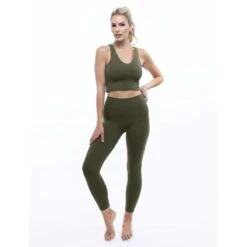 Rib V-Neck Cropped Tank - Heather Forest Green -Transcend Sales szdjnkvhgud1wtwd2sti