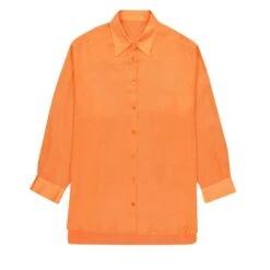 Tahnee Oversized Linen Shirt -Persimmon