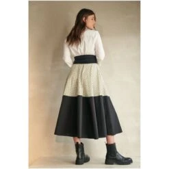 Dotted Colorblock Shirtdress With Tie Belt 7 Dotted Colorblock Shirtdress With Tie Belt -Transcend Sales tdp7lveip3dp2usots69