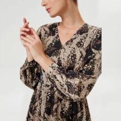 Flared Midi Dress With Vintage Print -Transcend Sales tdtrsgejc2azpu7gclrj