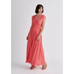 Tie-Back Jersey Dress - Pink & Purple -Transcend Sales tie back jersey dress 1d54113b725266471bcb047c4cd93a47