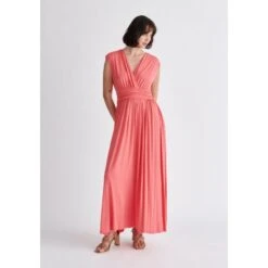 Tie-Back Jersey Dress - Pink & Purple -Transcend Sales tie back jersey dress 36e4fa1401e280e05011a94bad0be16c