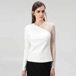 Asymmetric Milano And Tulle Top 6 Asymmetric Milano And Tulle Top -Transcend Sales tjrsxpyc7vetvclbms1c