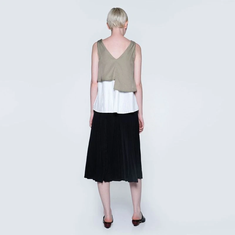 Michon Viscose Layered Reversible Top In Moss 6 Michon Viscose Layered Reversible Top In Moss - Image 6