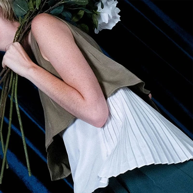 Michon Viscose Layered Reversible Top In Moss 2 Michon Viscose Layered Reversible Top In Moss - Image 2