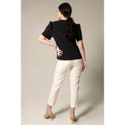 Elegance Round Neck Blouse In Black -Transcend Sales ttczal9fmpxrazqsf4zp