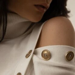 Viscose Blend Turtleneck White Sweater -Transcend Sales tyazmuwir7nh32vlm65y