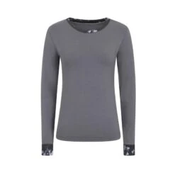 Charcoal Grey Long Sleeve Cotton Top