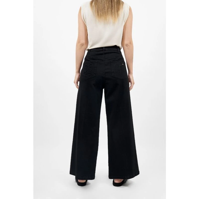 Los Angeles- High Raise Wide Leg Jeans- Black 2 Los Angeles- High Raise Wide Leg Jeans- Black - Image 2