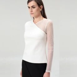 Asymmetric Milano And Tulle Top 8 Asymmetric Milano And Tulle Top -Transcend Sales ufxxnxksetdljeinvztg