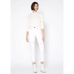 Claude High Rise Straight Crop Jeans In White -Transcend Sales usrdr0f7ilaq9s5rkz2x