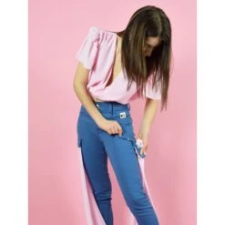Slim Jeans With Detachable Side Veils In Blue And Pink 10 Slim Jeans With Detachable Side Veils In Blue And Pink -Transcend Sales uud1k8va9ngcansjq2ao