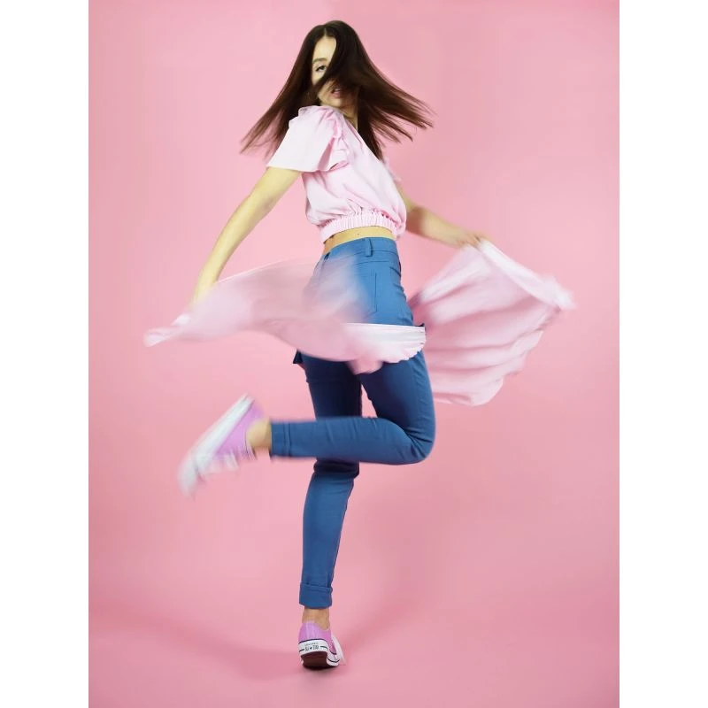 Slim Jeans With Detachable Side Veils In Blue And Pink 7 Slim Jeans With Detachable Side Veils In Blue And Pink - Image 7