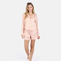 Nina Silk Pajama Short Set - Peach 8 Nina Silk Pajama Short Set - Peach -Transcend Sales uz1pilahtzlev9xpj7cb