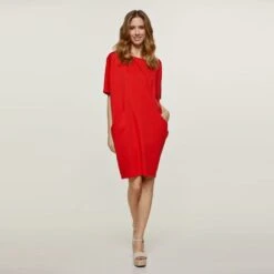 Red Punto Di Roma Batwing Dress -Transcend Sales v9qjqwam38zobncygkmk