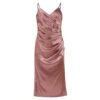 Venice Satin Midi Dress – Rose Gold