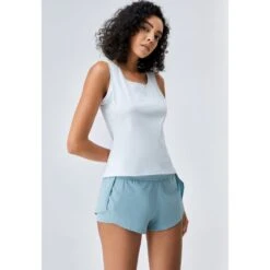 Women Tencel Short Pant - Blue -Transcend Sales women tencel short pant 3f6a6dc333f6337efac5eee629726af4
