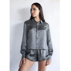 Black Reptile 100% Silk Shorts -Transcend Sales wwbaxzynth3x44gxquwr