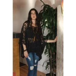 Baroque Black Burnout Lace Scarf Top -Transcend Sales x5koyweuy47ha6mf4acf