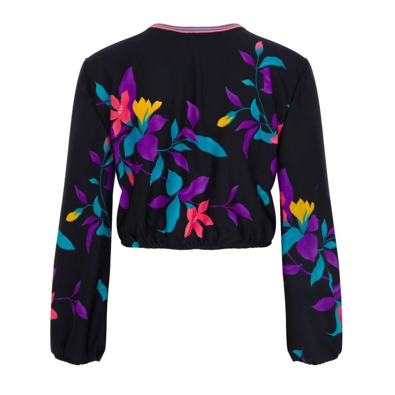 Black Floral Crop Top 2 Black Floral Crop Top - Image 2