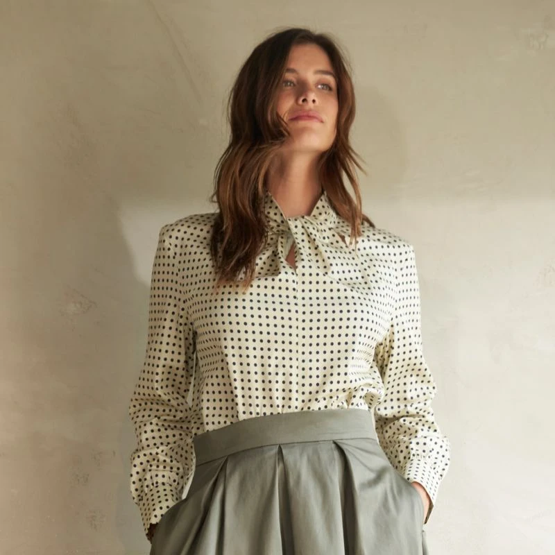 Polka Dot Twist Neck Blouse 2 Polka Dot Twist Neck Blouse - Image 2