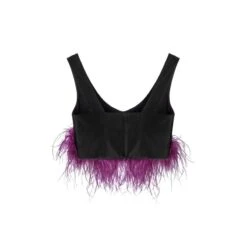 Feather Trimmed Top -Transcend Sales y63yyclzorw2hd0lue31