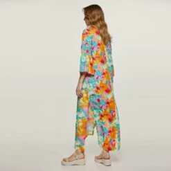 Abstract Floral Kaftan Style Dress Viscose -Transcend Sales y8gib0a8daujlq244t4v