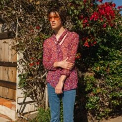 Cardamom Blossom Tie Front Top -Transcend Sales yctli4gn8ll7mkj74jux