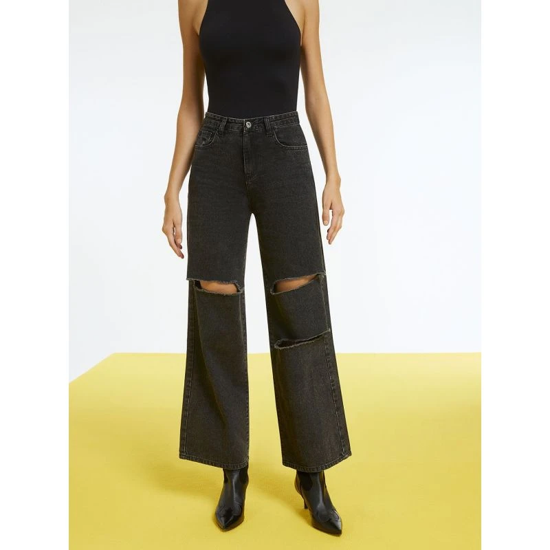 High-Waisted Ripped Black Jeans 7 High-Waisted Ripped Black Jeans - Image 7