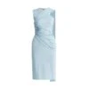Shoulder Drape Dress In Light Blue