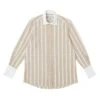 100% Organic Linen Stripe Shirt Beige