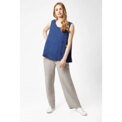 Linen Sleeveless Top - Blue -Transcend Sales zd7gucpmric1dtgj4syn